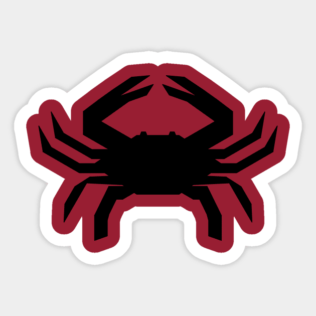 Radioactive Crab Logo Black on Red Sticker by IORS